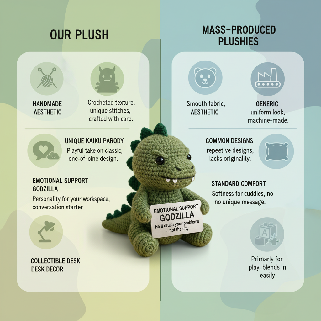 Emotional Support Godzilla Crochet Doll