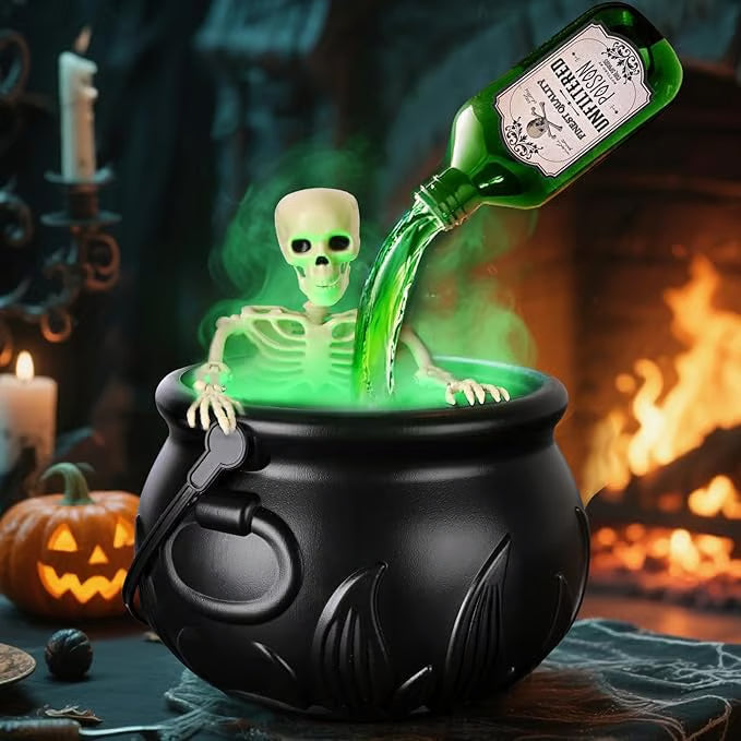 Cauldron With Magic Floating Potion Bottles & Diffuser - Halloween Decorations