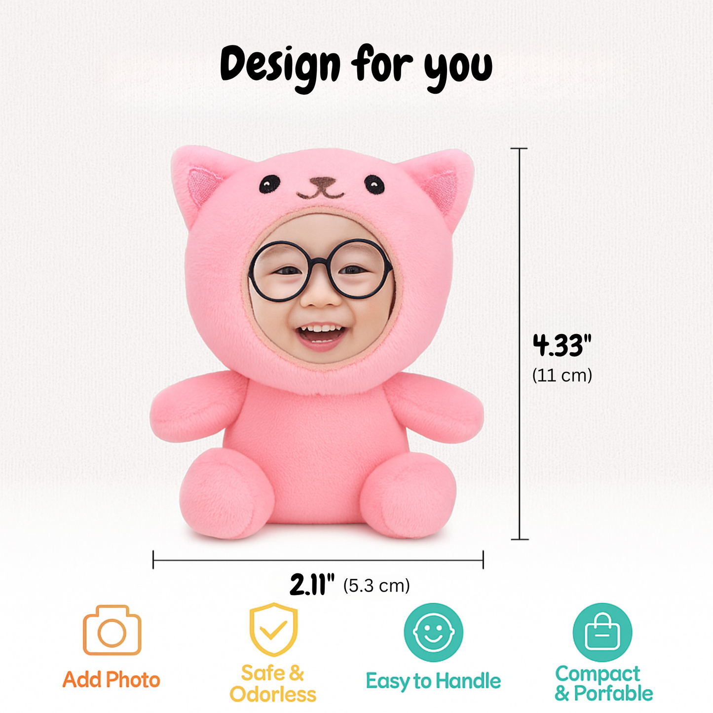 Custom Face Talking Plush Keychain