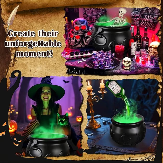 Cauldron With Magic Floating Potion Bottles & Diffuser - Halloween Decorations