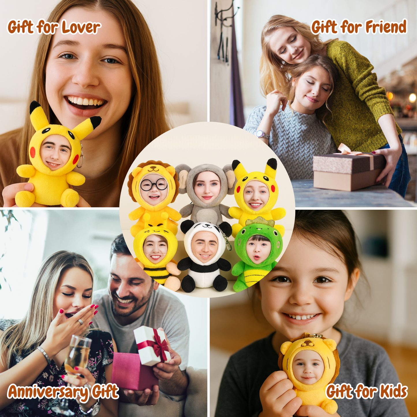 Custom Face Talking Plush Keychain