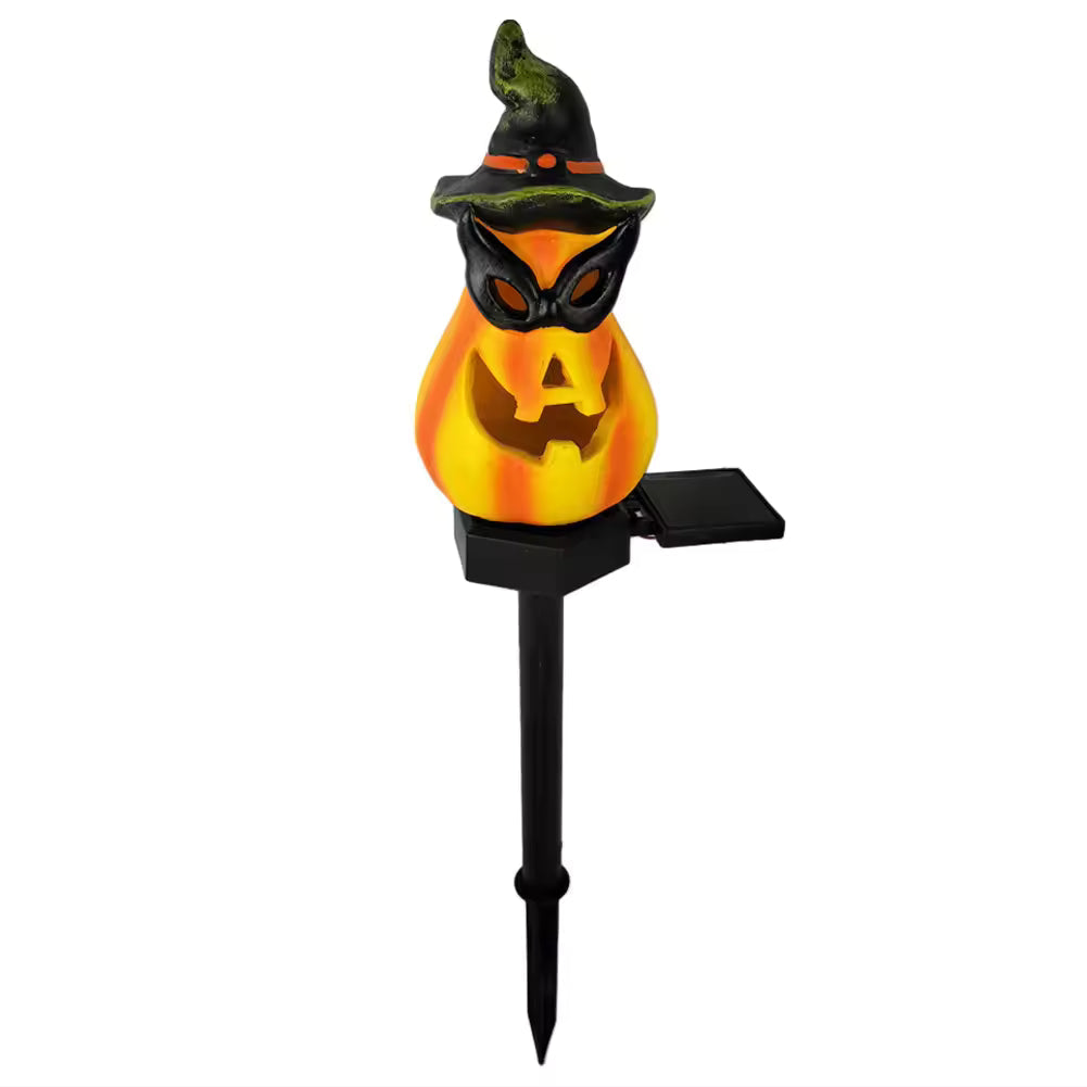 Crow Skull Head Solar Light For Garden Ground Courtyard Outdoor Waterproof Resin Pumpkin Lamp Lantern Halloween Decoration Lamp