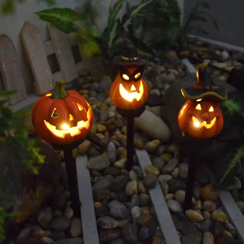 Crow Skull Head Solar Light For Garden Ground Courtyard Outdoor Waterproof Resin Pumpkin Lamp Lantern Halloween Decoration Lamp