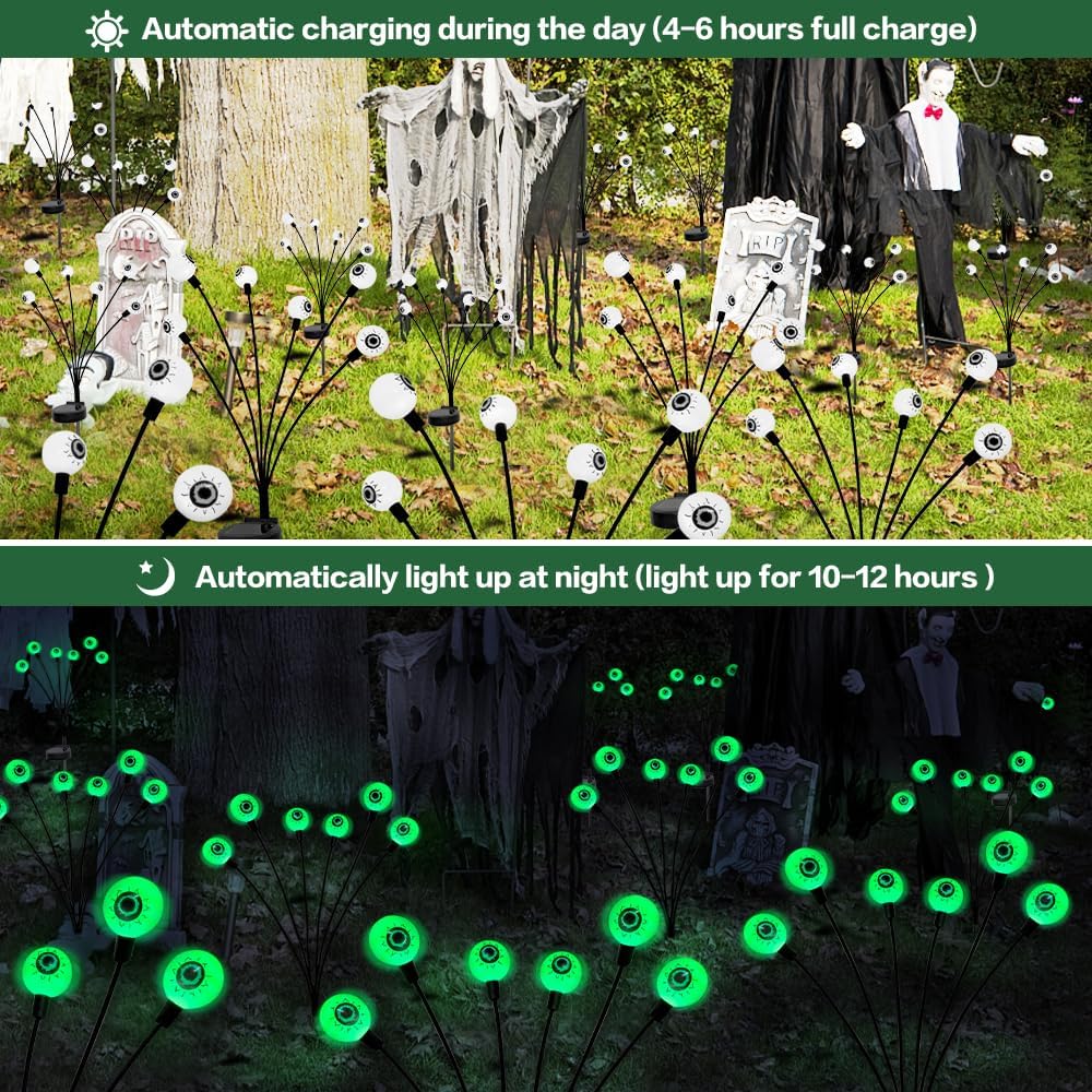 Solar Eyeball Swaying Firefly Lights - Halloween Decorations