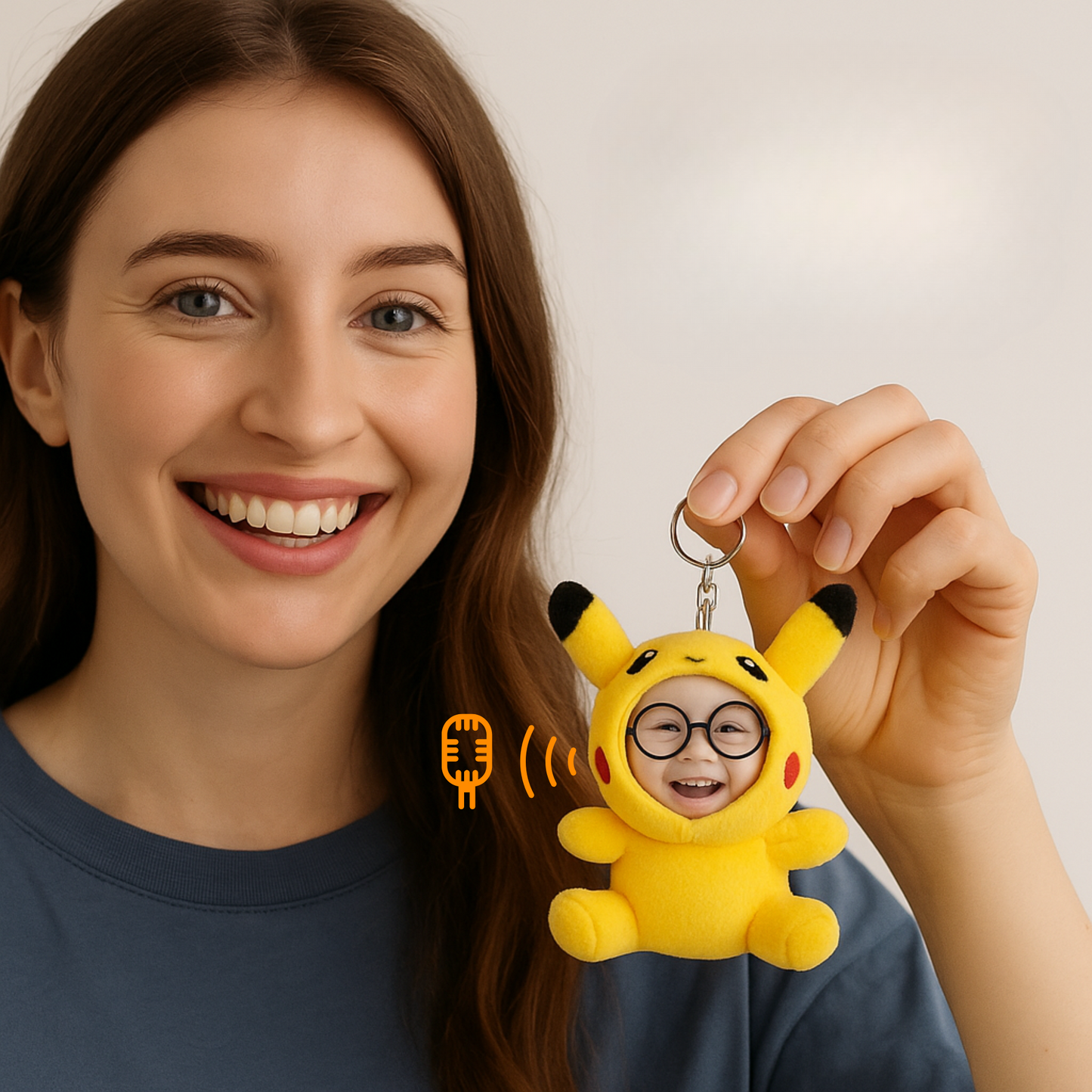 Custom Face Talking Plush Keychain