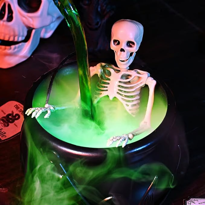 Cauldron With Magic Floating Potion Bottles & Diffuser - Halloween Decorations
