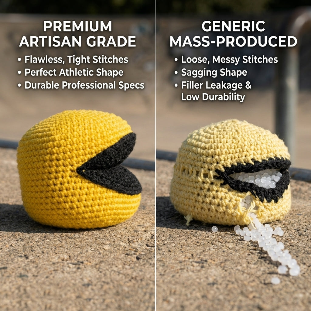 BURGID™ Pac-Man Crochet Footbag, Retro Arcade Inspired Hacky Sack