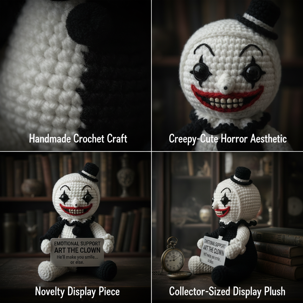 Emotional Support Art the Clown Crochet Doll