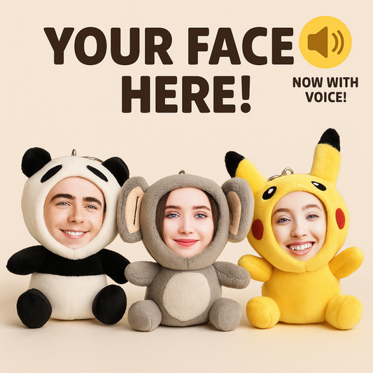 Custom Face Talking Plush Keychain
