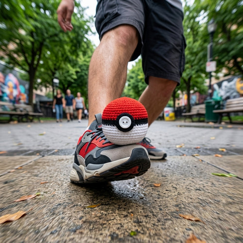 BURGID™ Poké Ball Crochet Footbag, Premium Anime-Inspired Hacky Sack