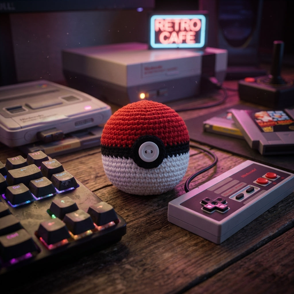 BURGID™ Poké Ball Crochet Footbag, Premium Anime-Inspired Hacky Sack