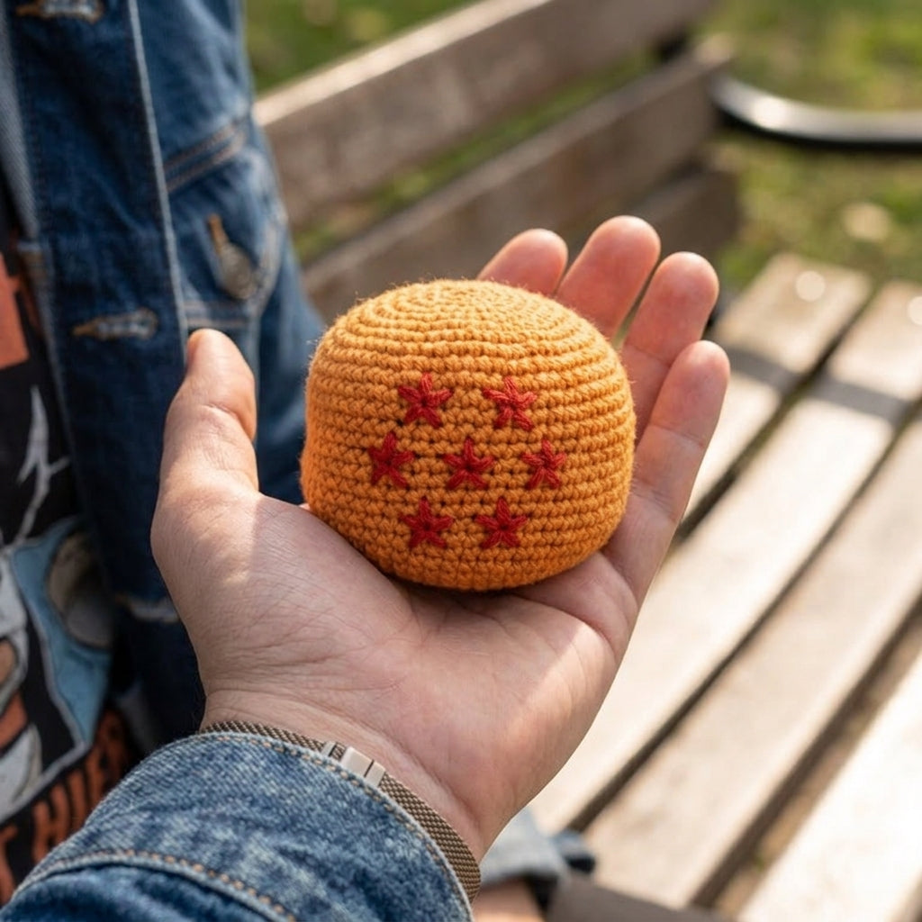 BURGID™ Dragon Ball Crochet Footbag, 7-Star Anime-Inspired Hacky Sack