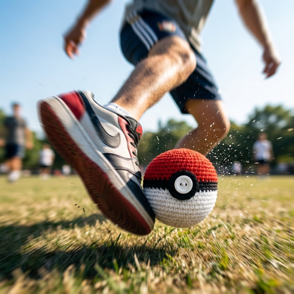 BURGID™ Poké Ball Crochet Footbag, Premium Anime-Inspired Hacky Sack
