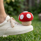 BURGID™ Mario Mushroom Crochet Footbag, Retro Gaming Inspired Hacky Sack