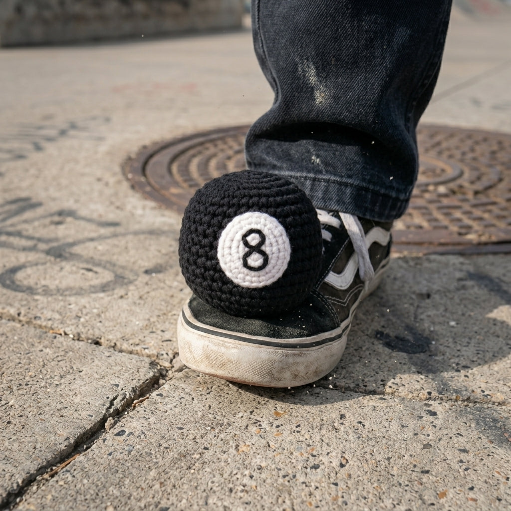 Crochet 8-Ball Footbag - Hacky Sack Ball