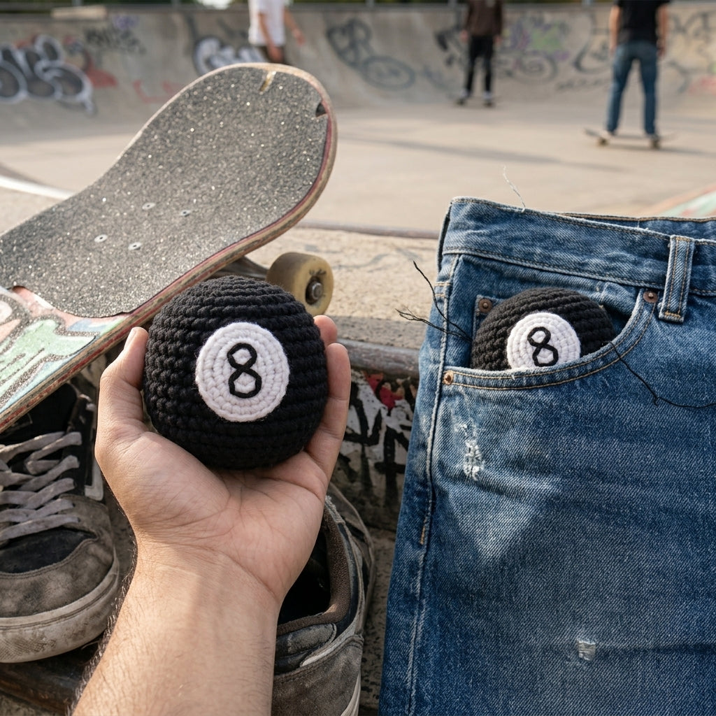 Crochet 8-Ball Footbag - Hacky Sack Ball