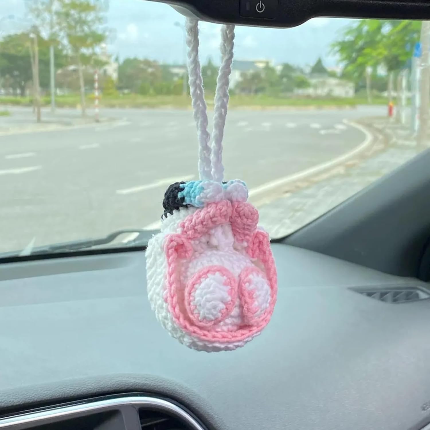 Spiderman Crochet Car Hanging Ornament, Handmade Amigurumi Car Charm