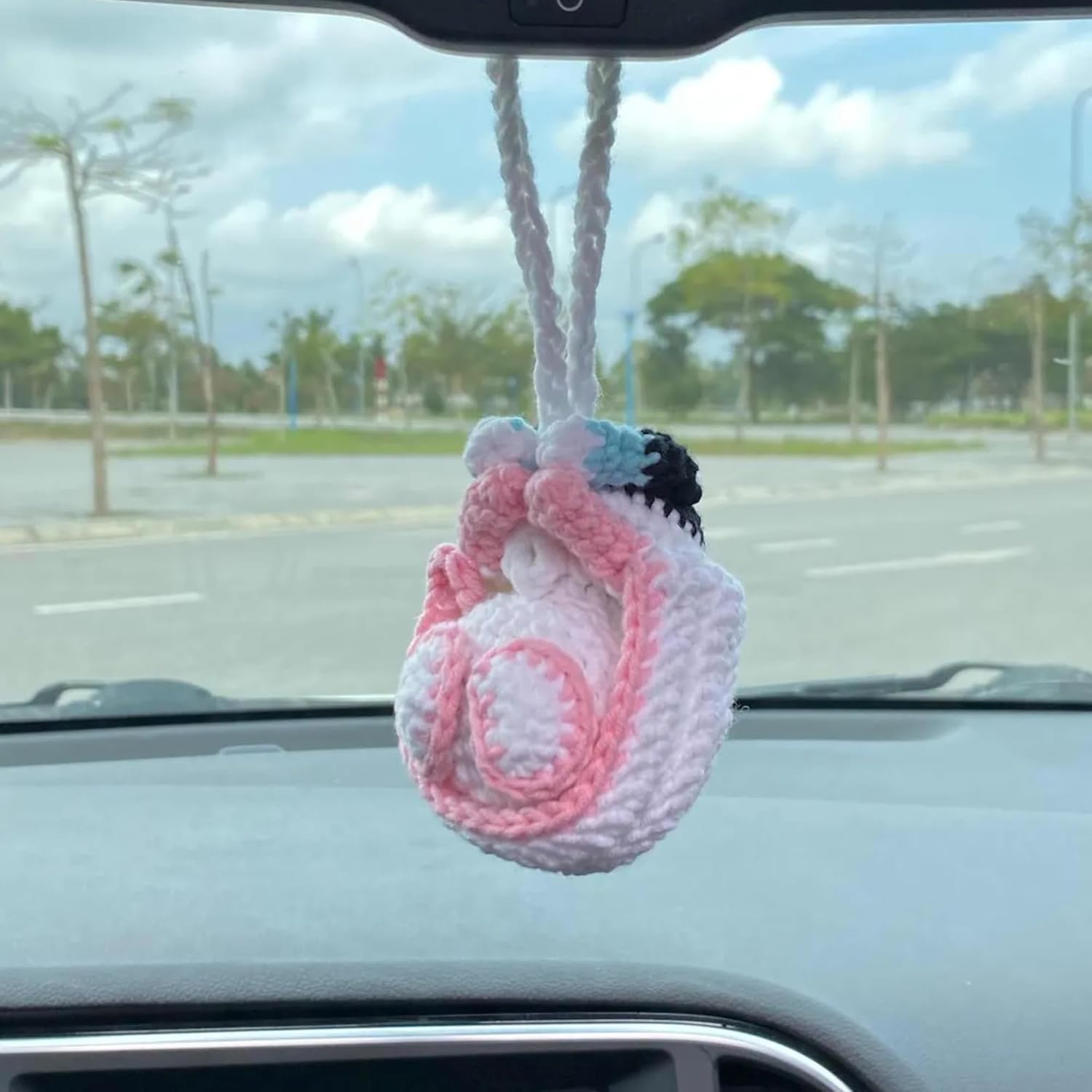 Spiderman Crochet Car Hanging Ornament, Handmade Amigurumi Car Charm