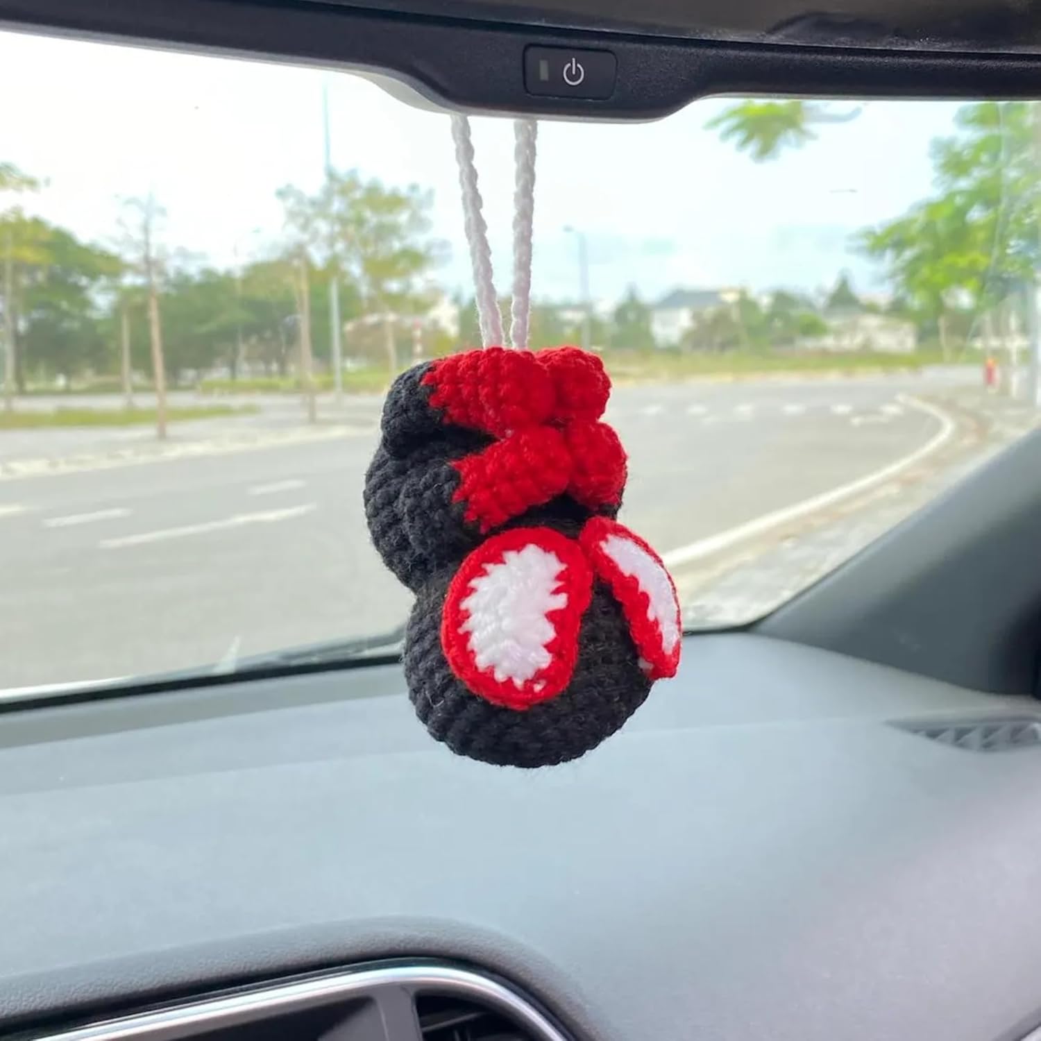 Spiderman Crochet Car Hanging Ornament, Handmade Amigurumi Car Charm