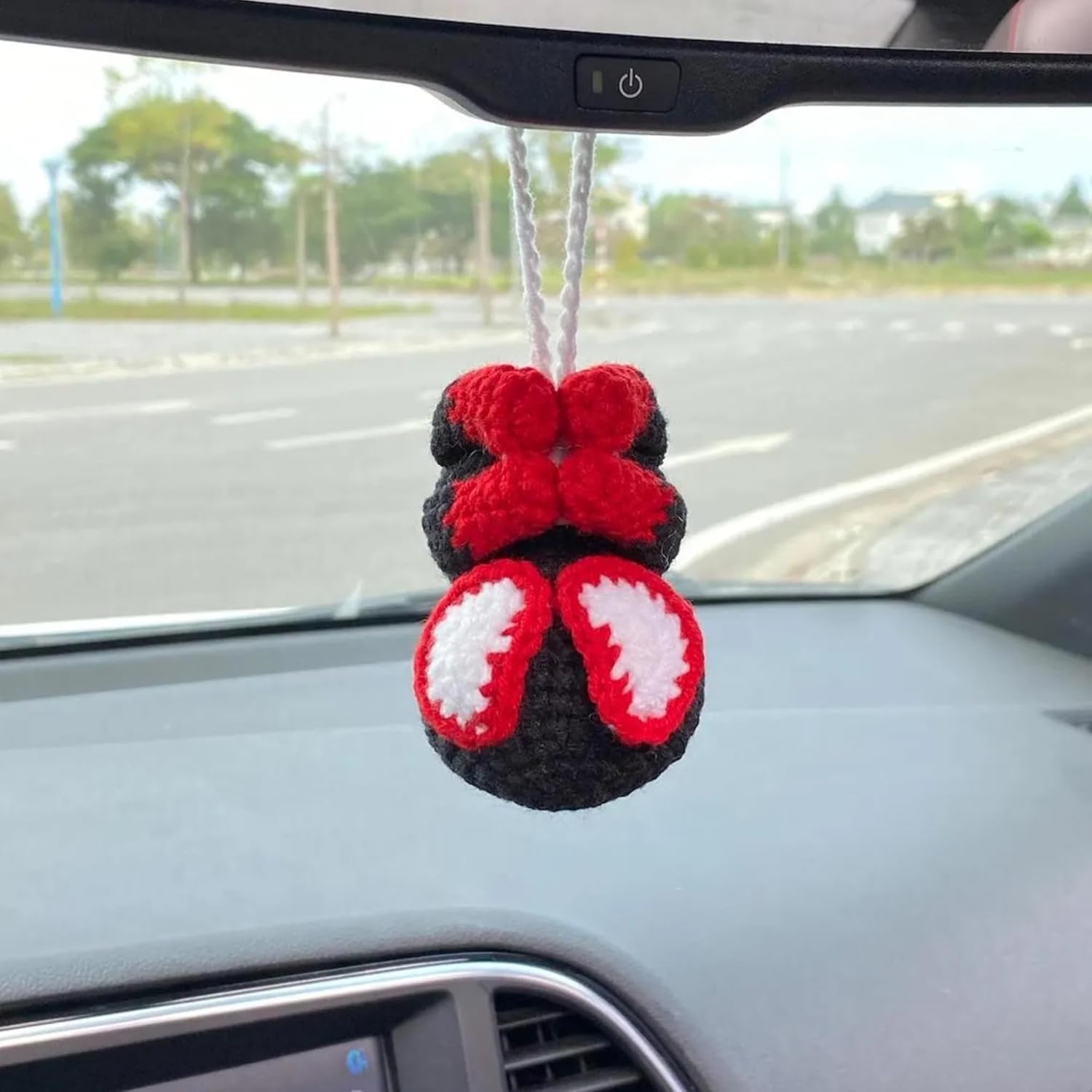 Spiderman Crochet Car Hanging Ornament, Handmade Amigurumi Car Charm