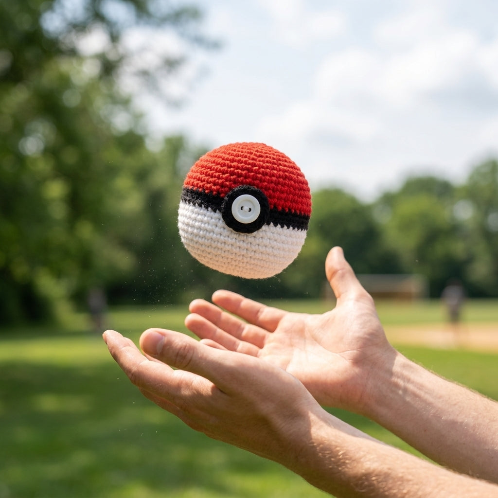BURGID™ Poké Ball Crochet Footbag, Premium Anime-Inspired Hacky Sack