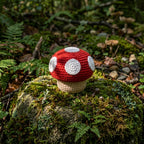 BURGID™ Mario Mushroom Crochet Footbag, Retro Gaming Inspired Hacky Sack