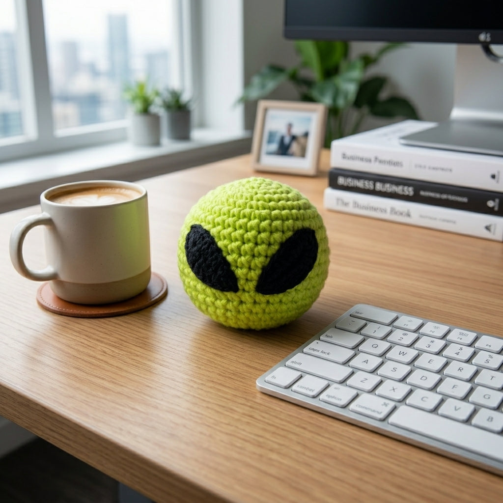 Handmade Alien Hacky Sack - Premium Crochet Footbag for Freestyle & Desk Decor