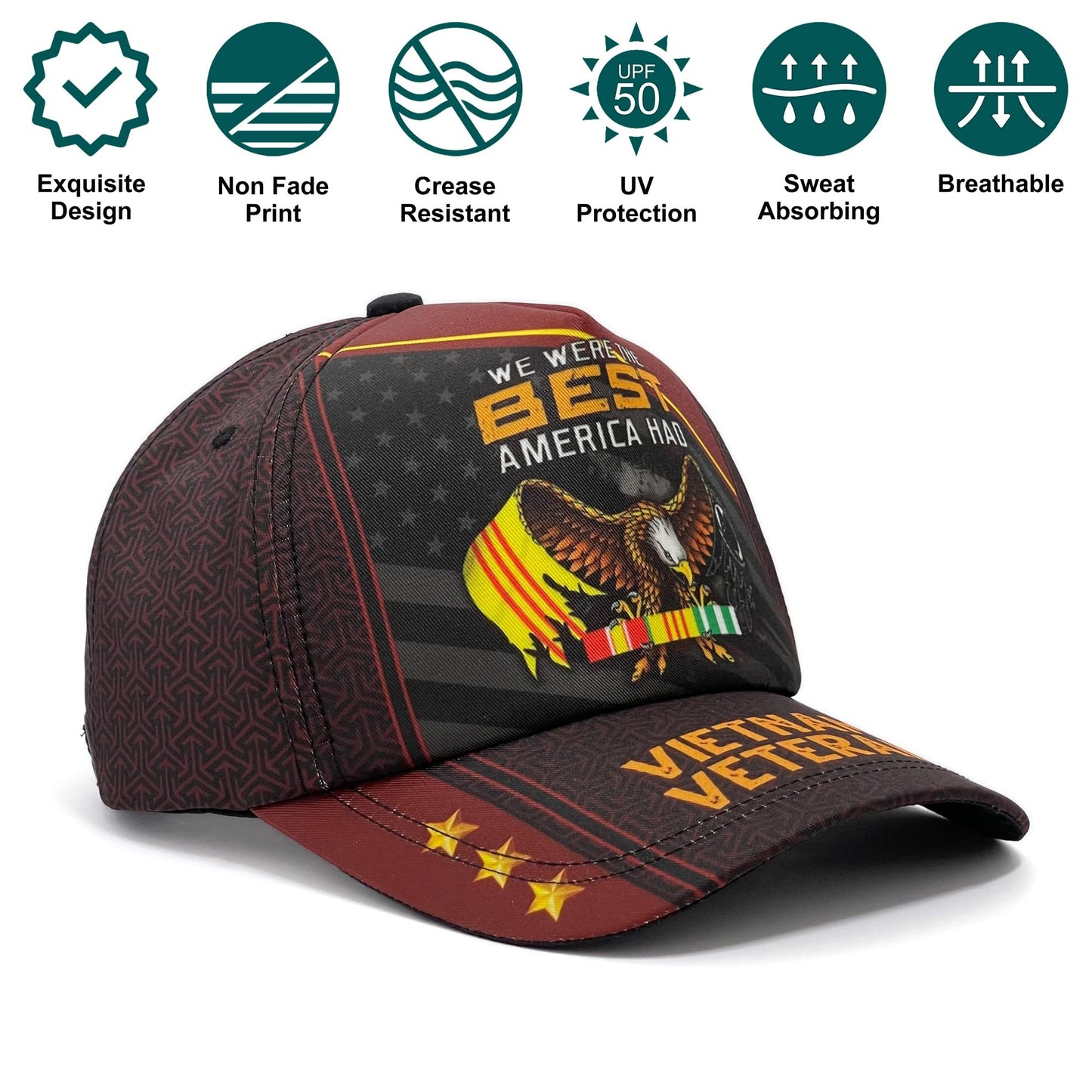 Vietnam Veteran, We were The Best American Had 3D Print Baseball Cap, American Flag Design Hat