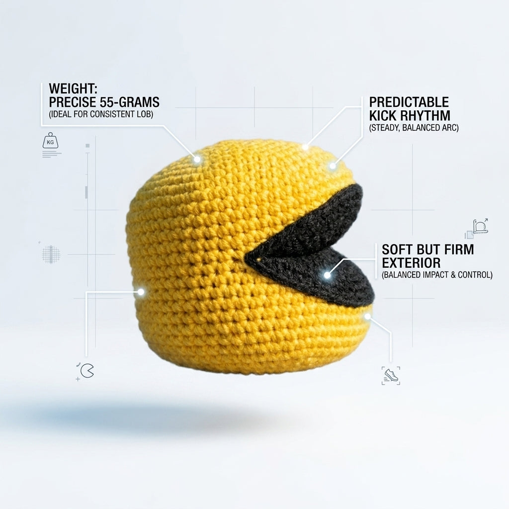 BURGID™ Pac-Man Crochet Footbag, Retro Arcade Inspired Hacky Sack