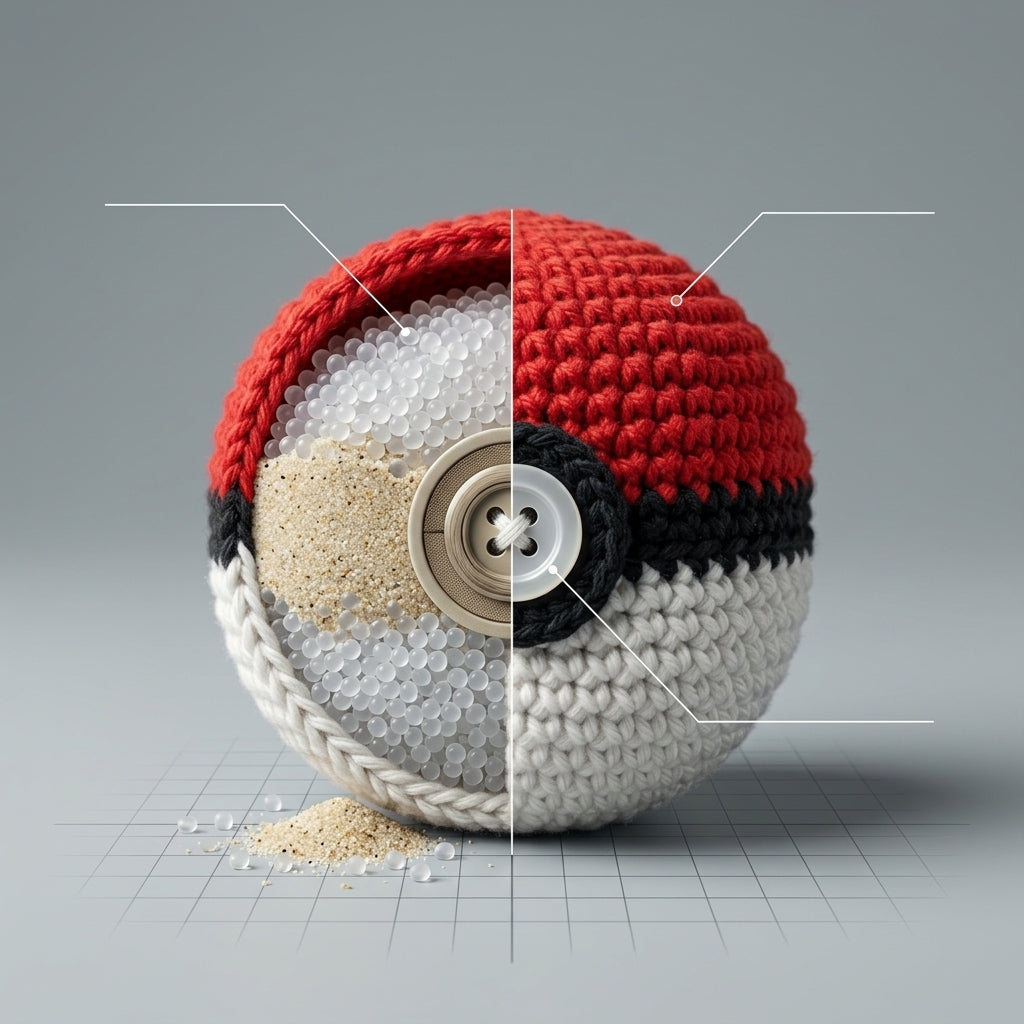 BURGID™ Poké Ball Crochet Footbag, Premium Anime-Inspired Hacky Sack