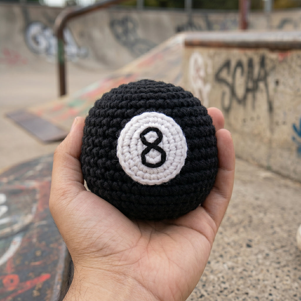 Crochet 8-Ball Footbag - Hacky Sack Ball