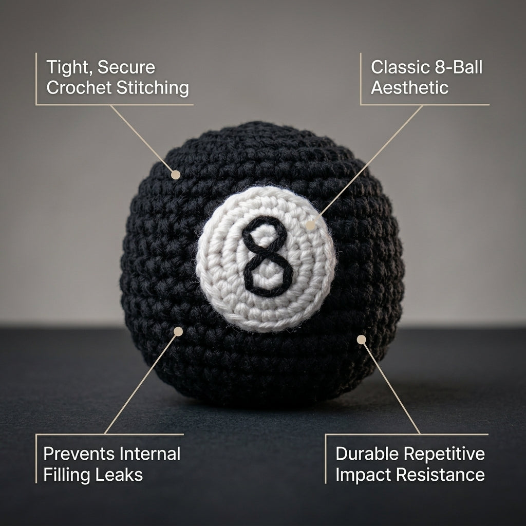 Crochet 8-Ball Footbag - Hacky Sack Ball