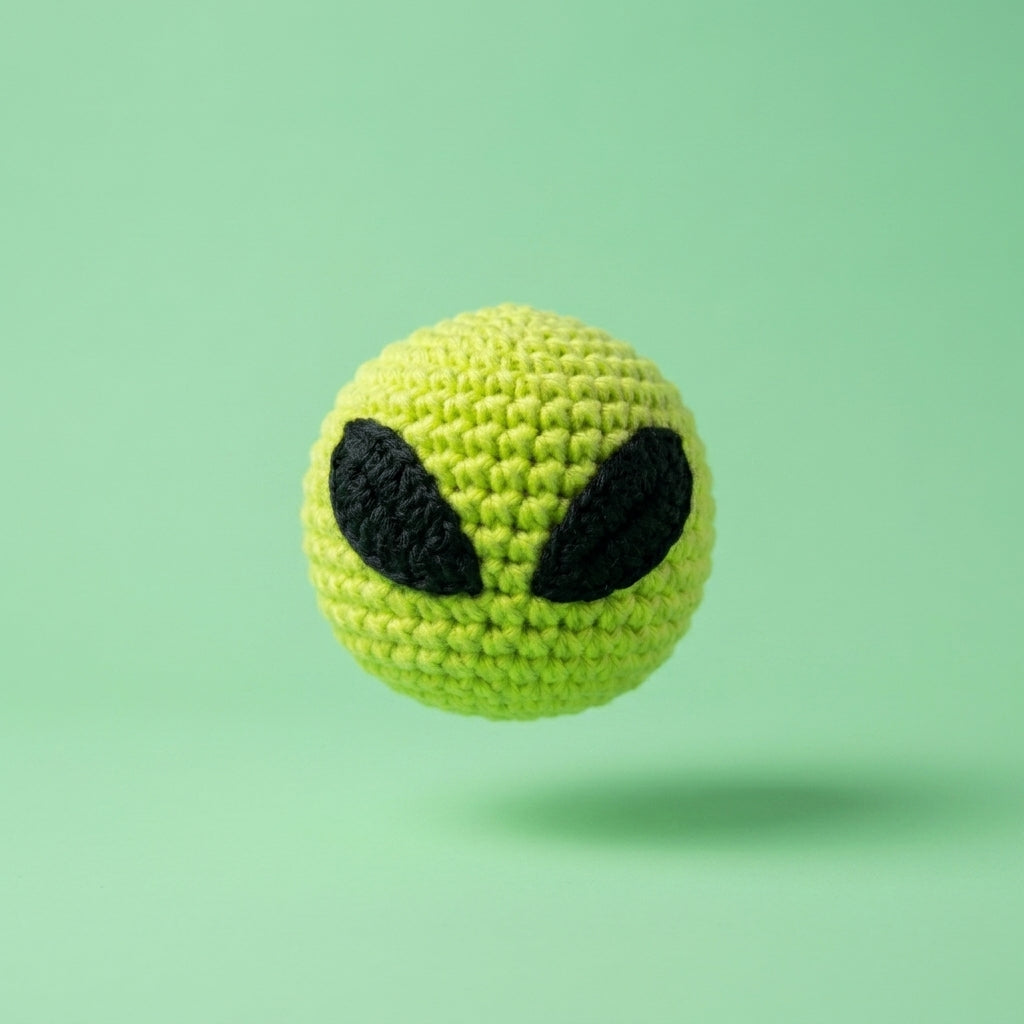 Handmade Alien Hacky Sack - Premium Crochet Footbag for Freestyle & Desk Decor