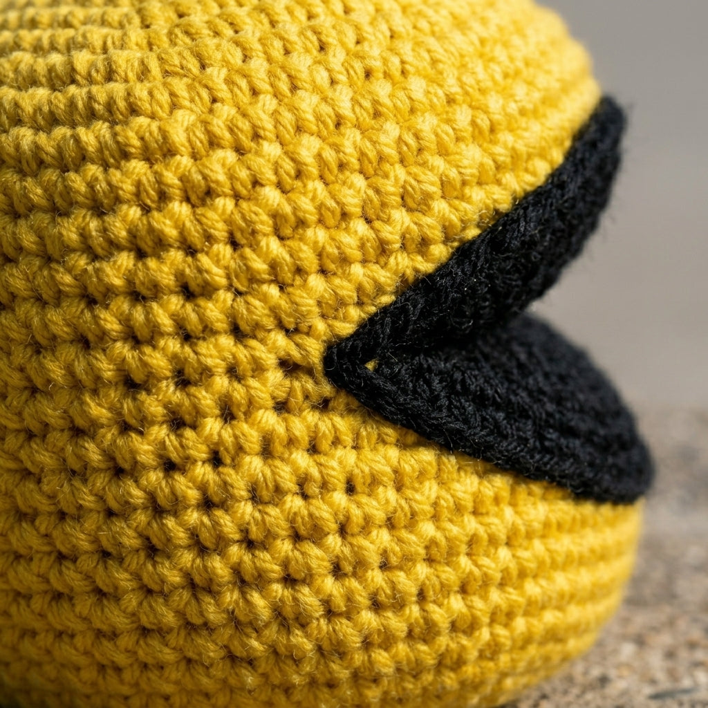 BURGID™ Pac-Man Crochet Footbag, Retro Arcade Inspired Hacky Sack