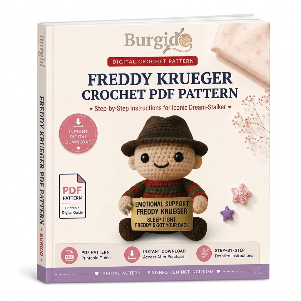 Freddy Krueger Crochet Pattern, Emotional Support Doll Amigurumi PDF Pattern