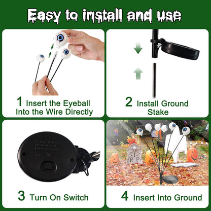 Solar Eyeball Swaying Firefly Lights - Halloween Decorations
