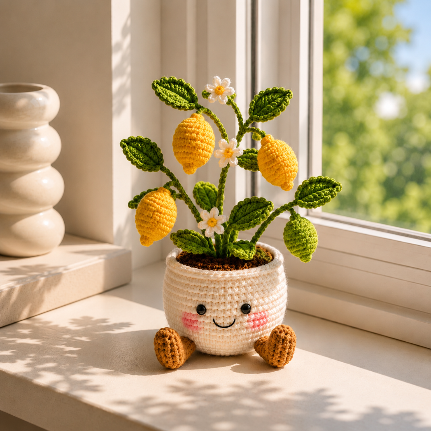 Crochet plant pot amigurumi desk decor style 11