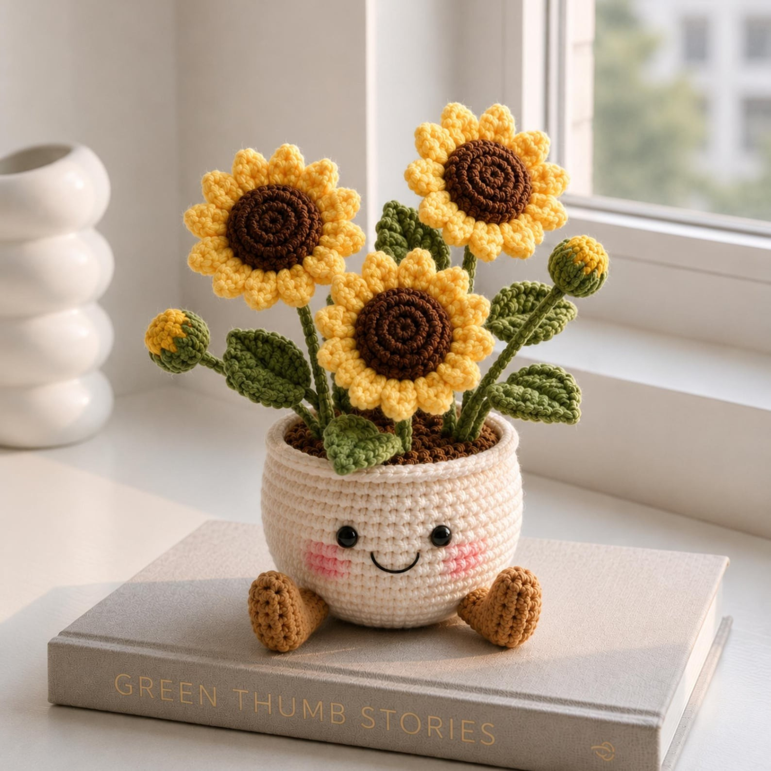 Crochet plant pot amigurumi desk decor style 8