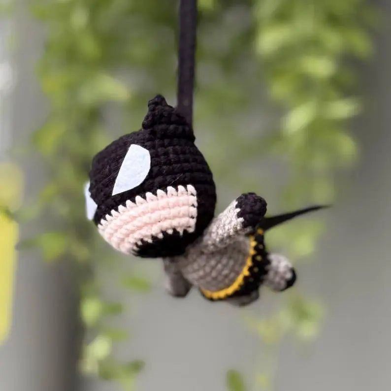 Batman Crochet Car Hanging – Handmade Amigurumi Superhero Mirror Charm
