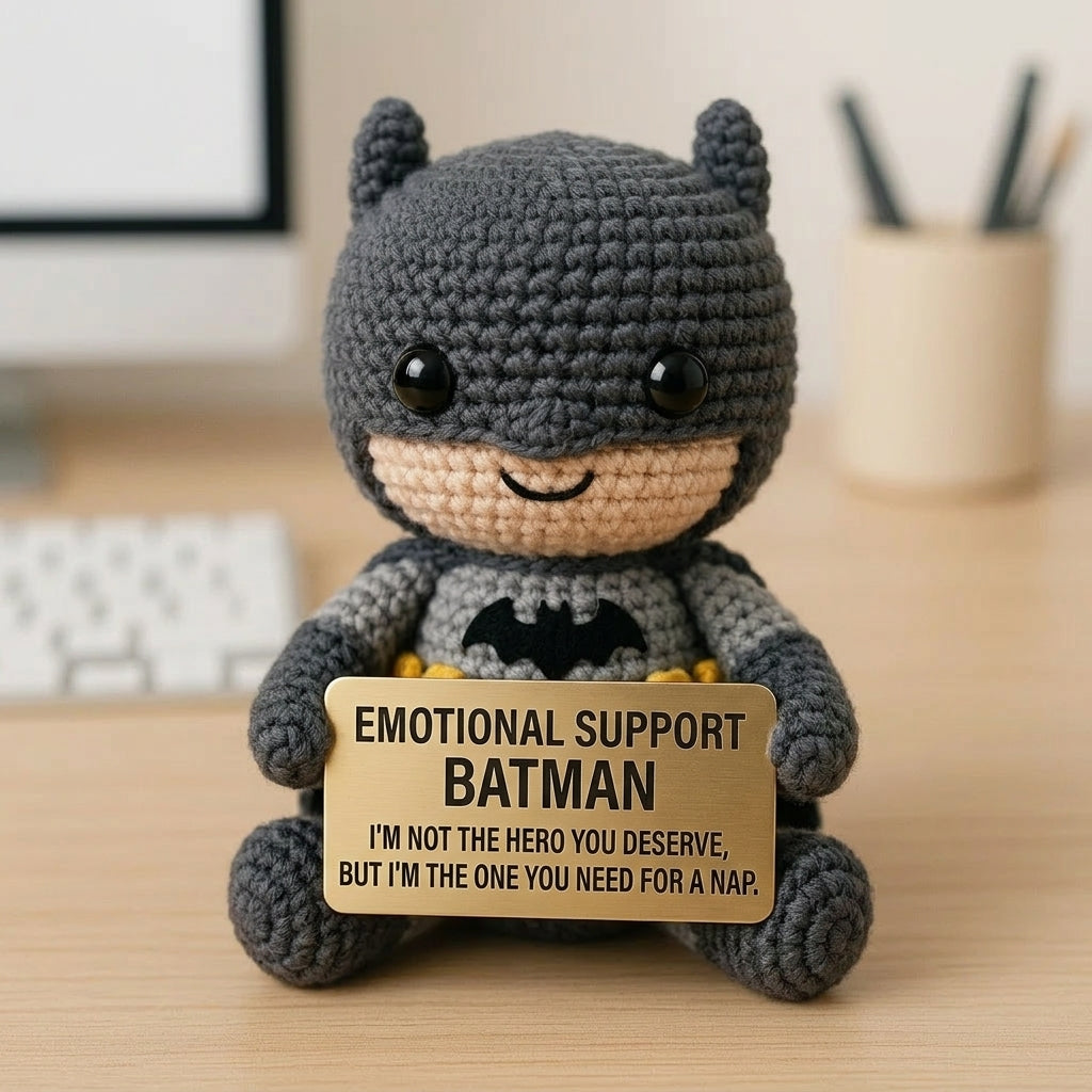 Emotional Support Batman Crochet Doll