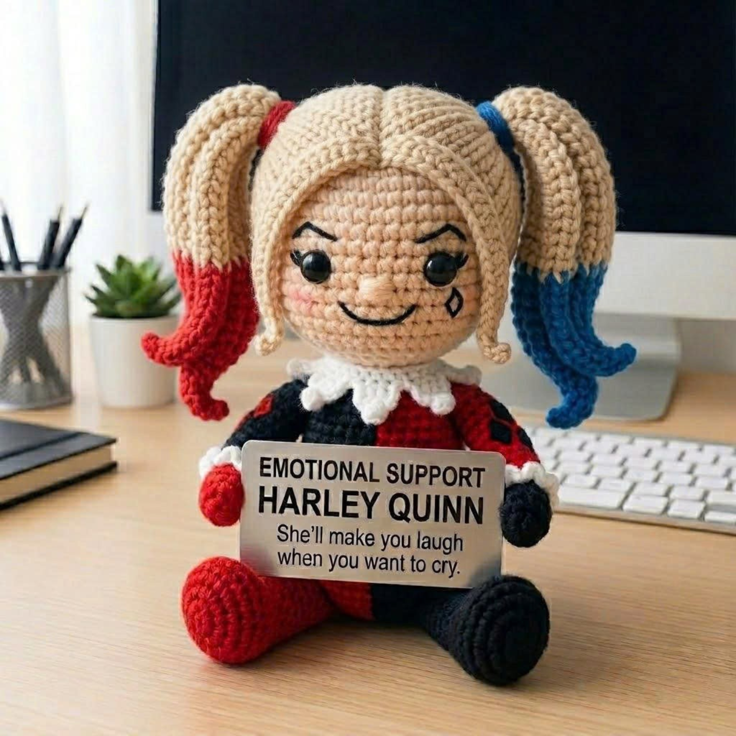 Emotional Support Harley Quinn Crochet Doll