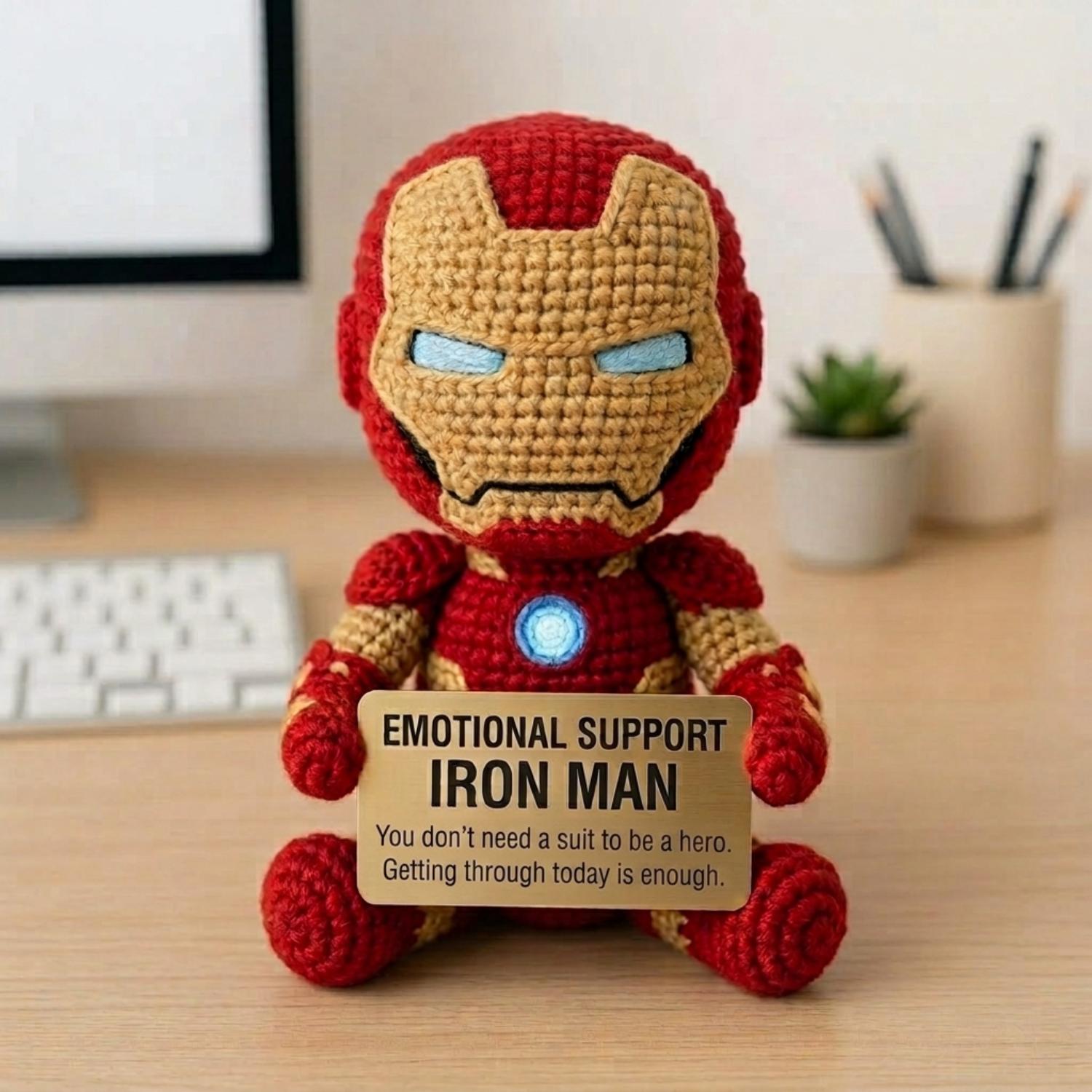 Emotional Support Iron Man Crochet Doll