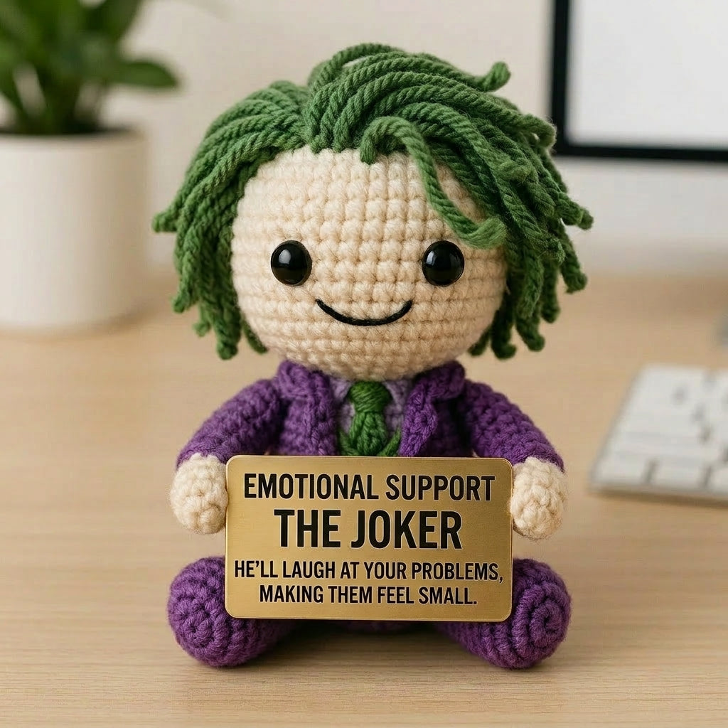 Emotional Support Joker Crochet Doll