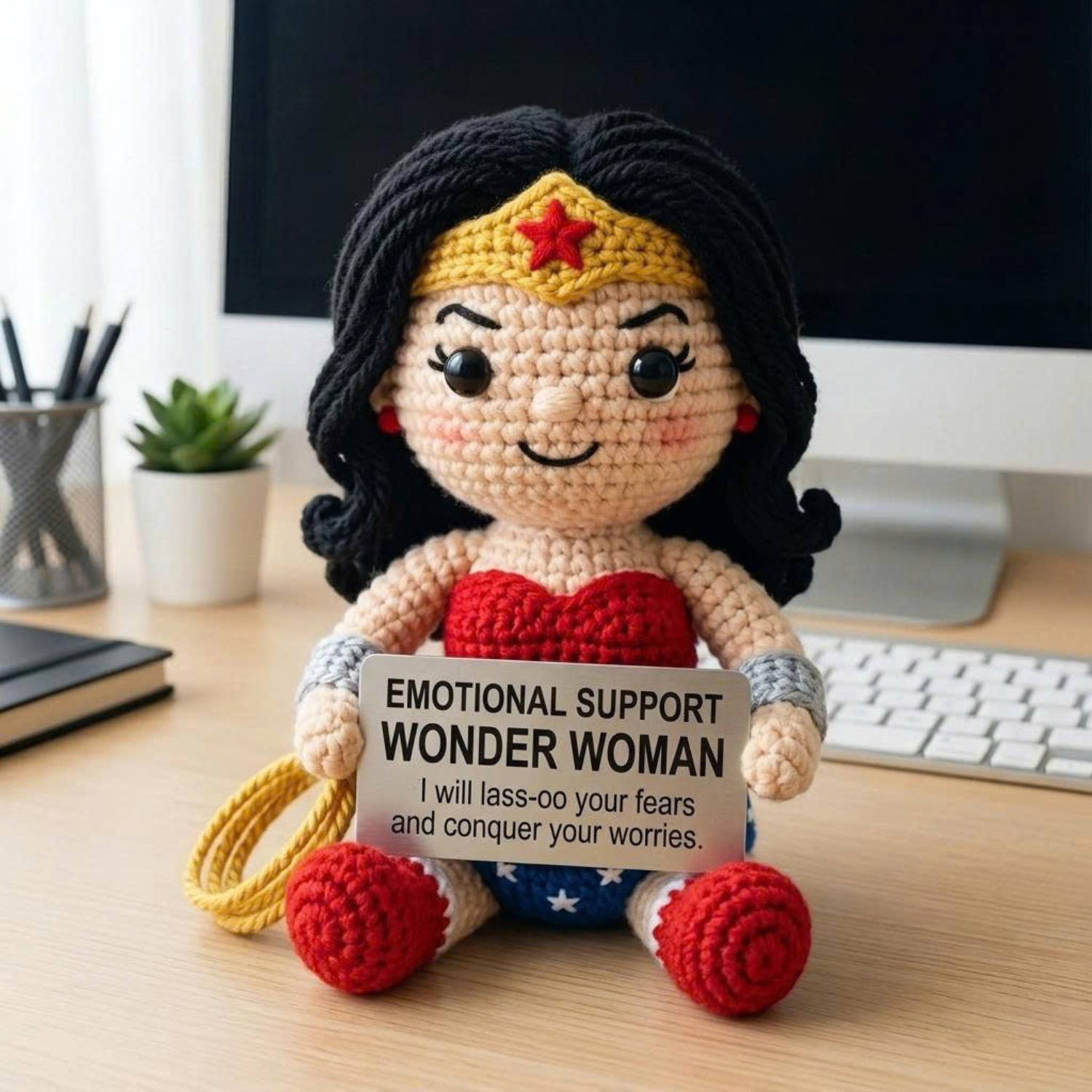Emotional Support Wonder Woman Crochet Doll