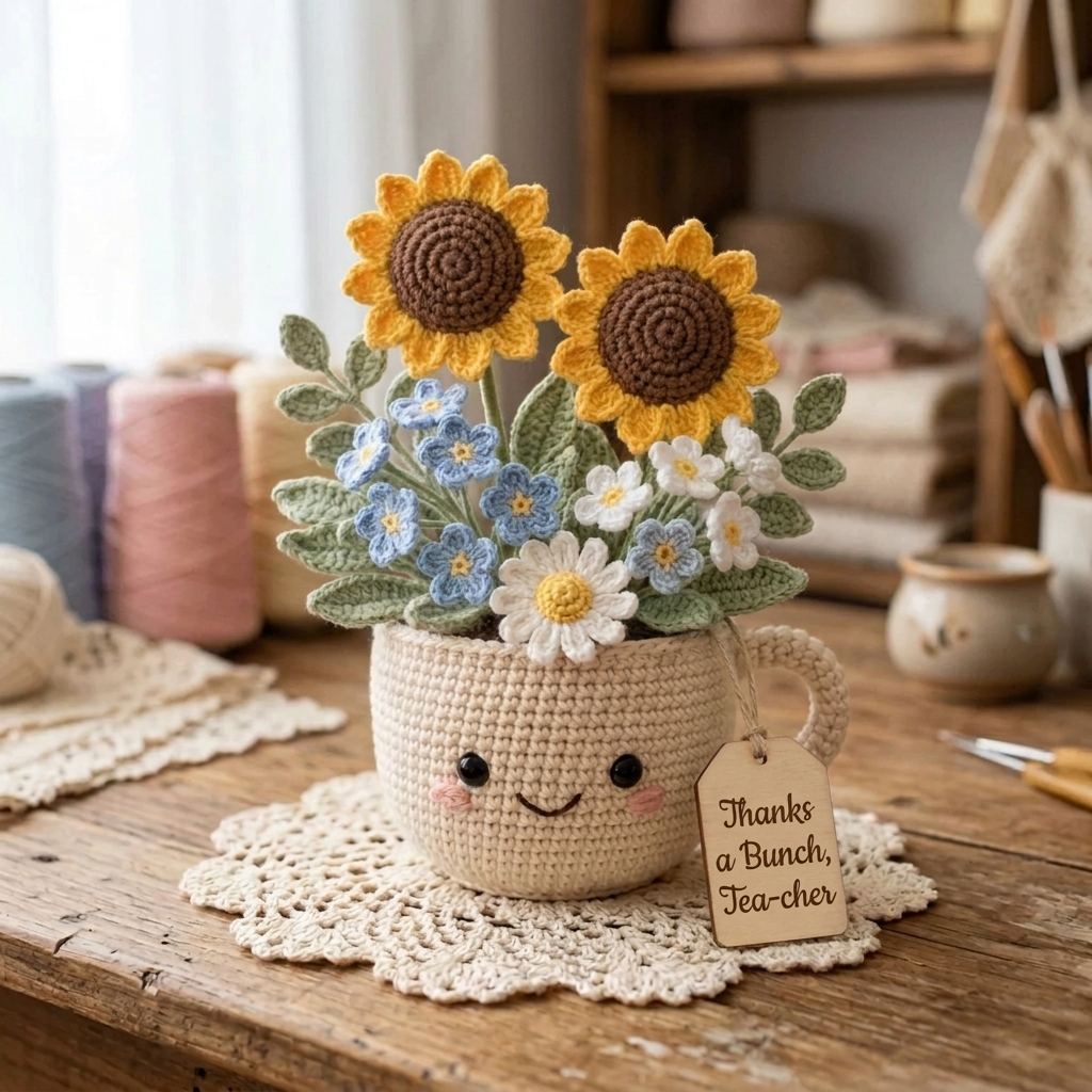 Smiley Mug Bouquet - Sunflower real product photo