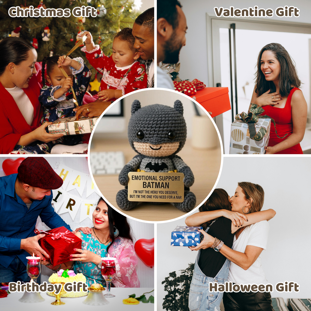 Emotional Support Batman Crochet Doll