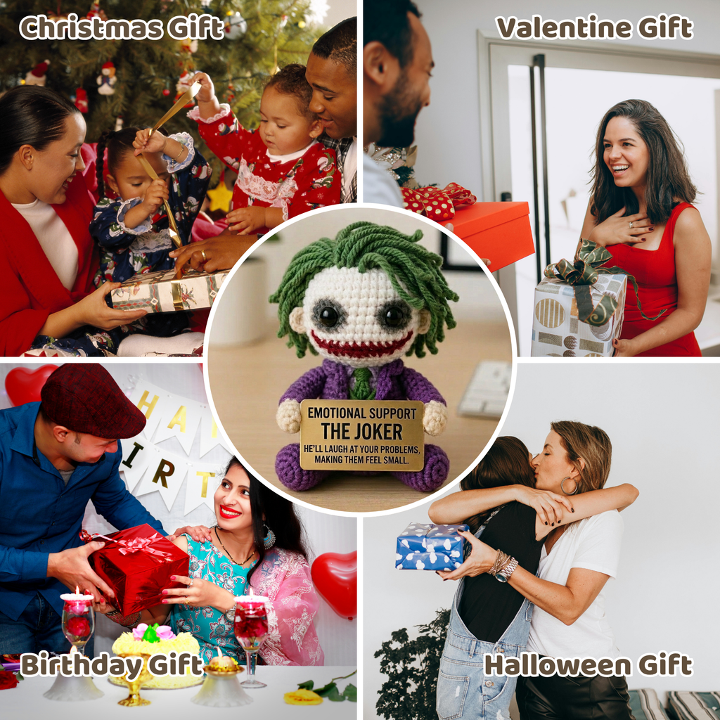 Emotional Support Joker Crochet Doll