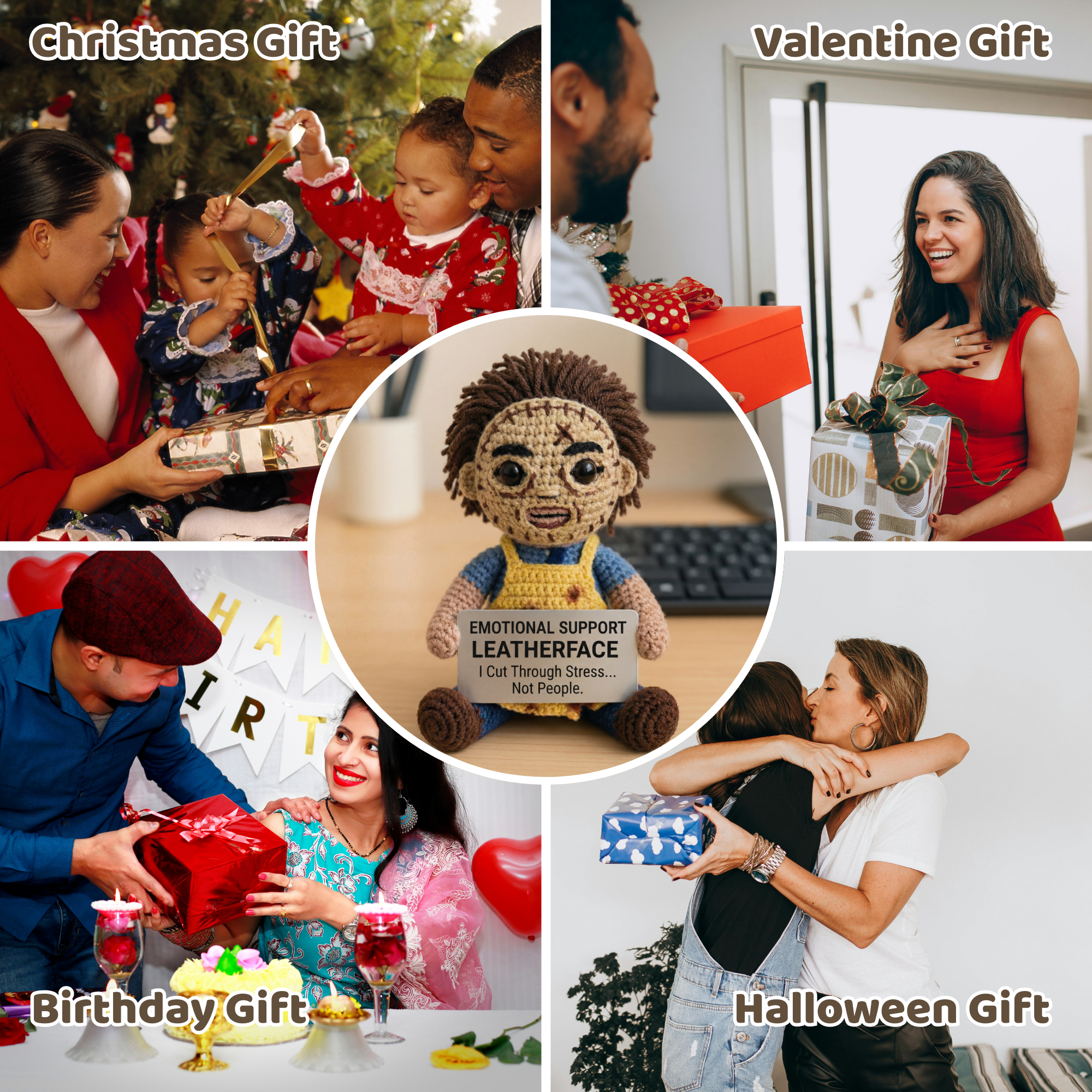 Emotional Support Leatherface Crochet Doll