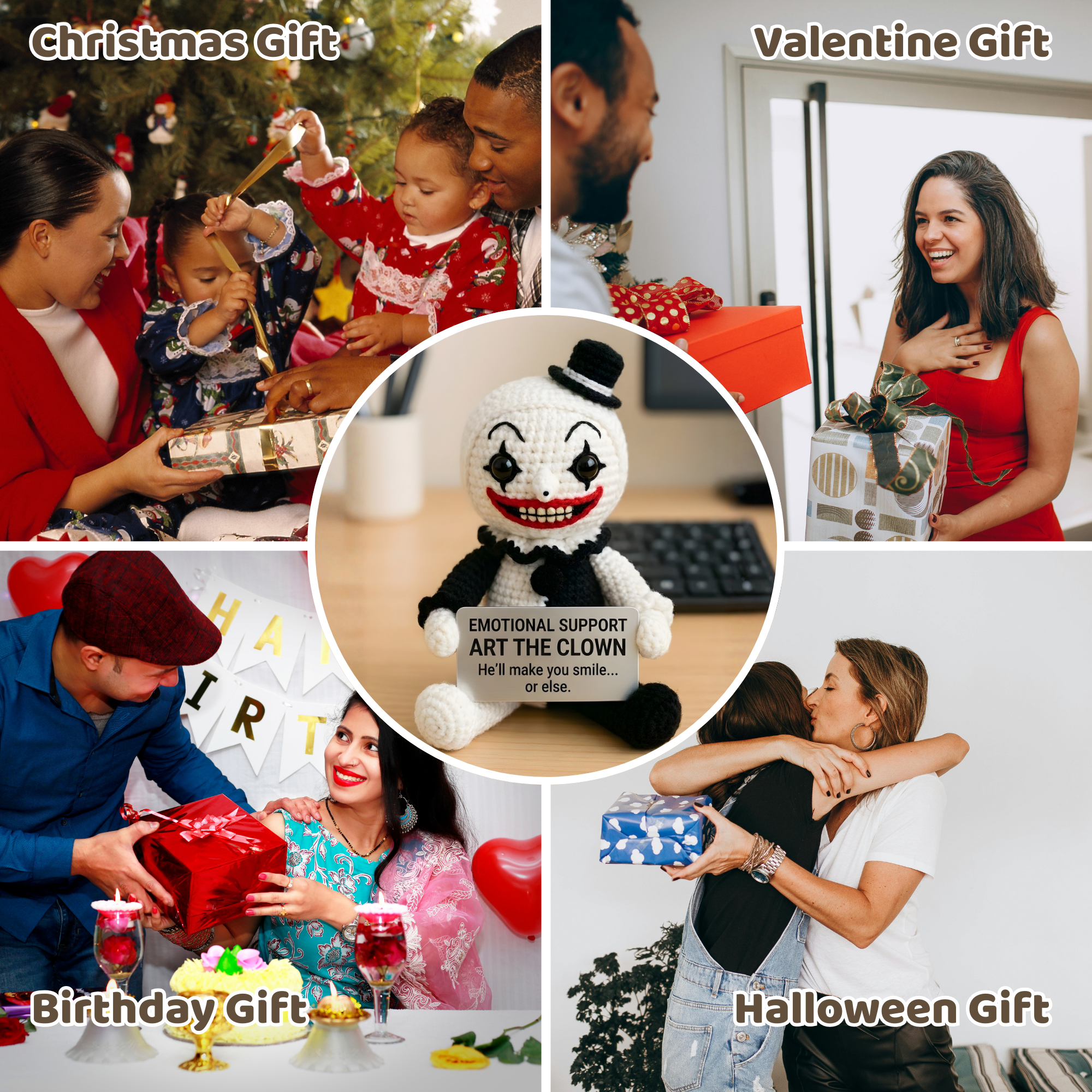 Emotional Support Art the Clown Crochet Doll