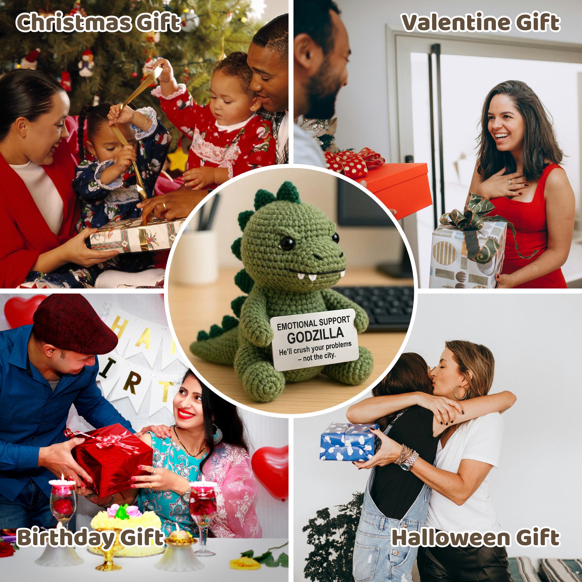 Emotional Support Godzilla Crochet Doll